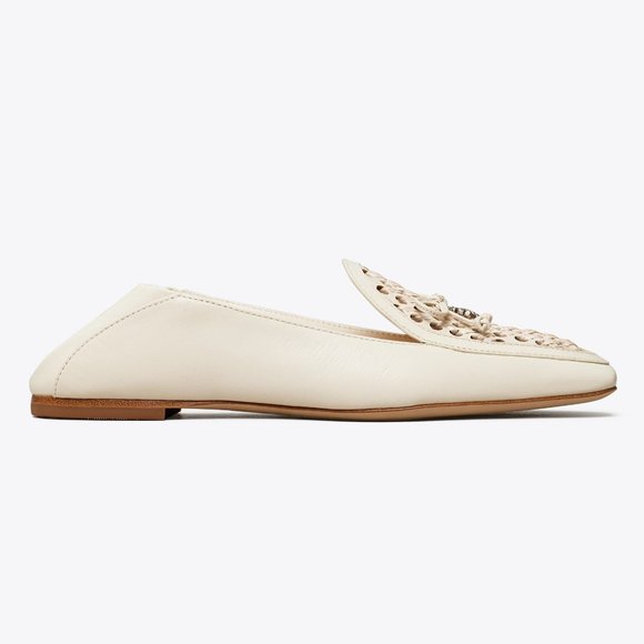 Tory Burch $348 CONVERTIBLE TORY CHARM WOVEN LOAFER Ivory Cream - Picture 10 of 13